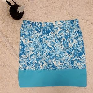 Michael Michael Kors Blue White Print Skirt